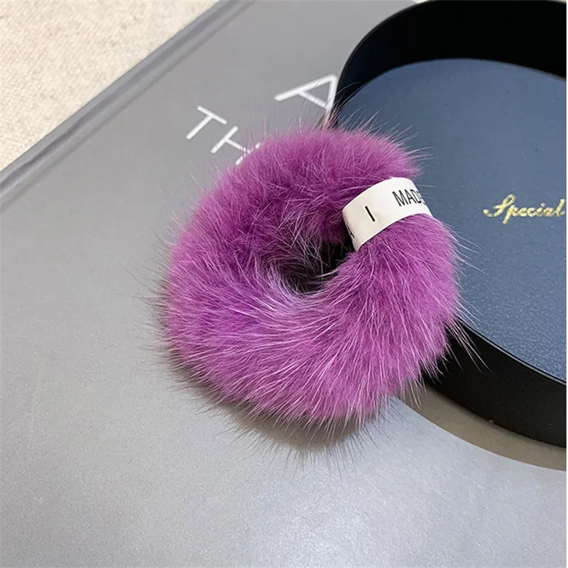 2019 Горячие кожаные аксессуары для волос из норки благородная эластичная лента