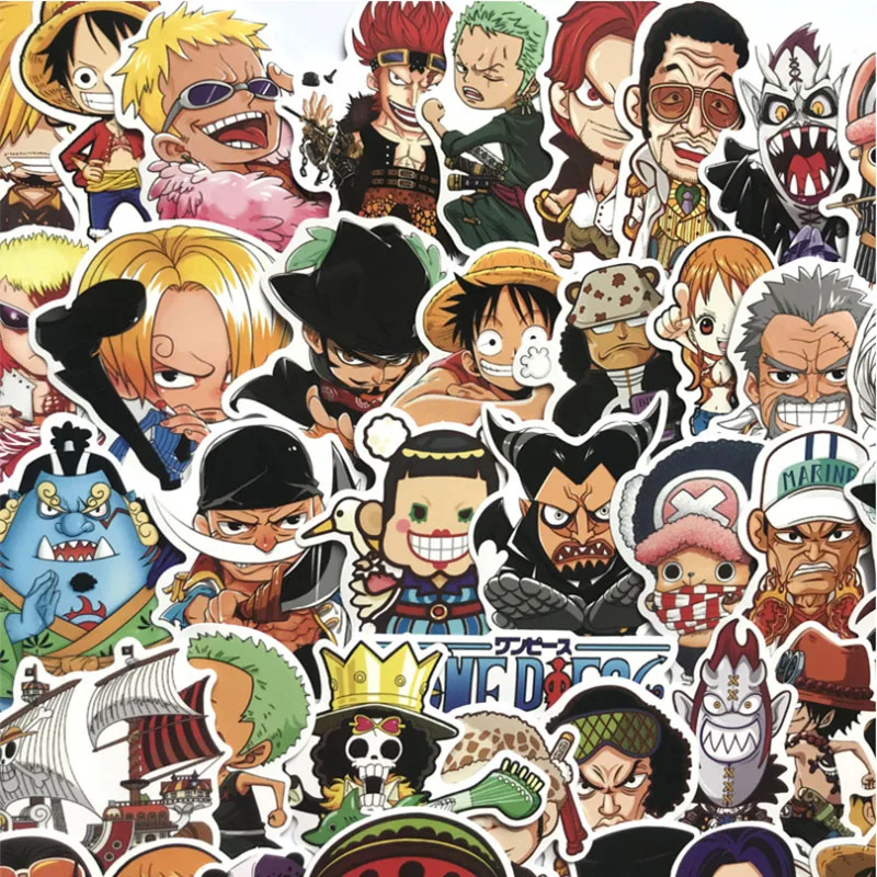 

60 pcs Pirate King wanted Graffiti Waterproof Skateboard Travel Suitcase Phone Laptop Luggage Stickers Cute Kids Girl Toys