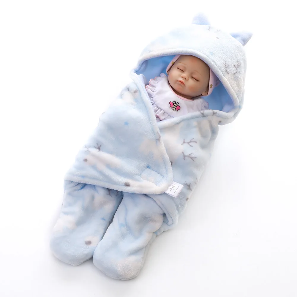 

Cartoon Cotton Printing Beanie Blanket Quilted Small Bag Baby Swaddle Wrap Quilt Double-layer Blanket for Infants New Born