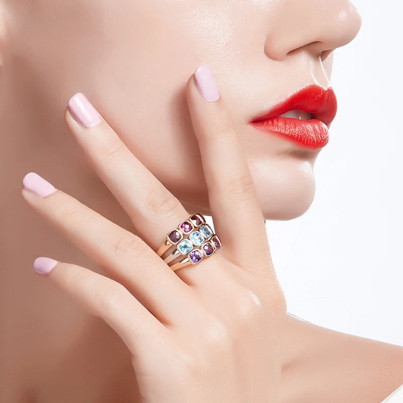 Женское кольцо в форме сердца MAQ из чистого золота 18 К с натуральным топазом 2020 |