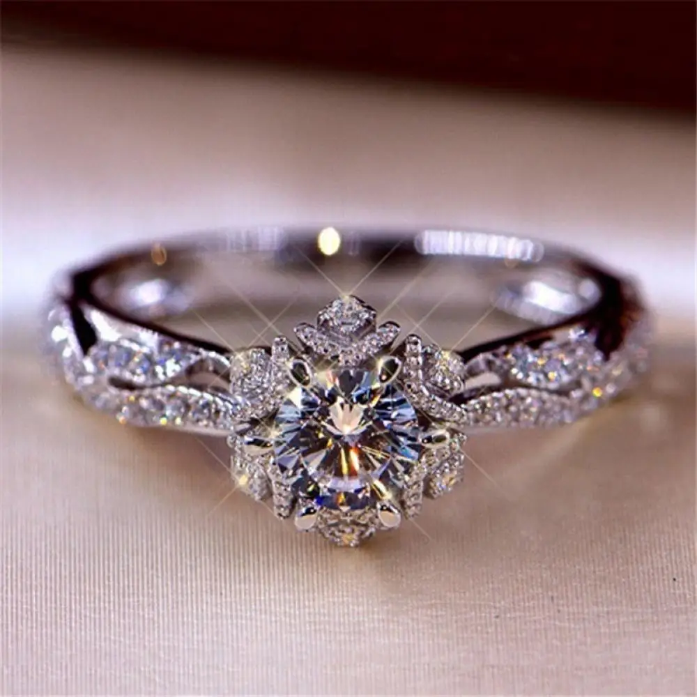 

New Simple Fashion Flower Stars Snowflake Hollow Ring Personality Lady Casual Flower Party Geometric Ring Jewelry
