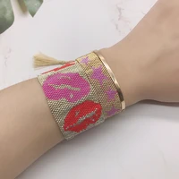 bluestar miyuki bracelet for women colors lips pulseras mujer moda chic star handmade bead tassel