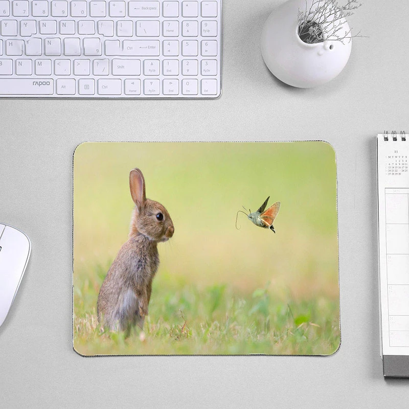 So Cute Rabbits Computer Game Mousepad Animal Pets Cat Dog Pattern Printed Diy Design Mini Pc Gaming Mice Mat