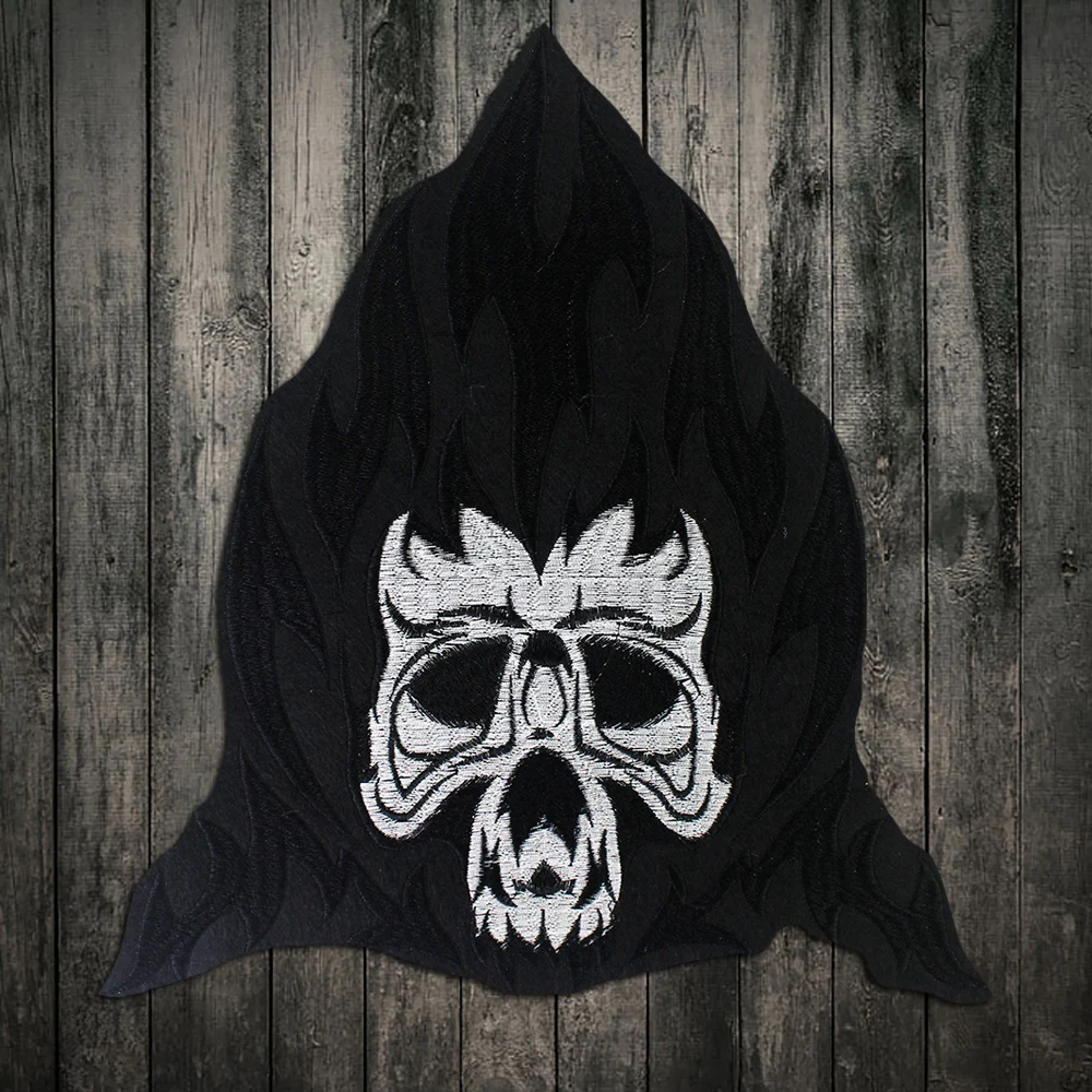 Большой мотоцикл патч железа на вышитые байкерские нашивки с полосками для