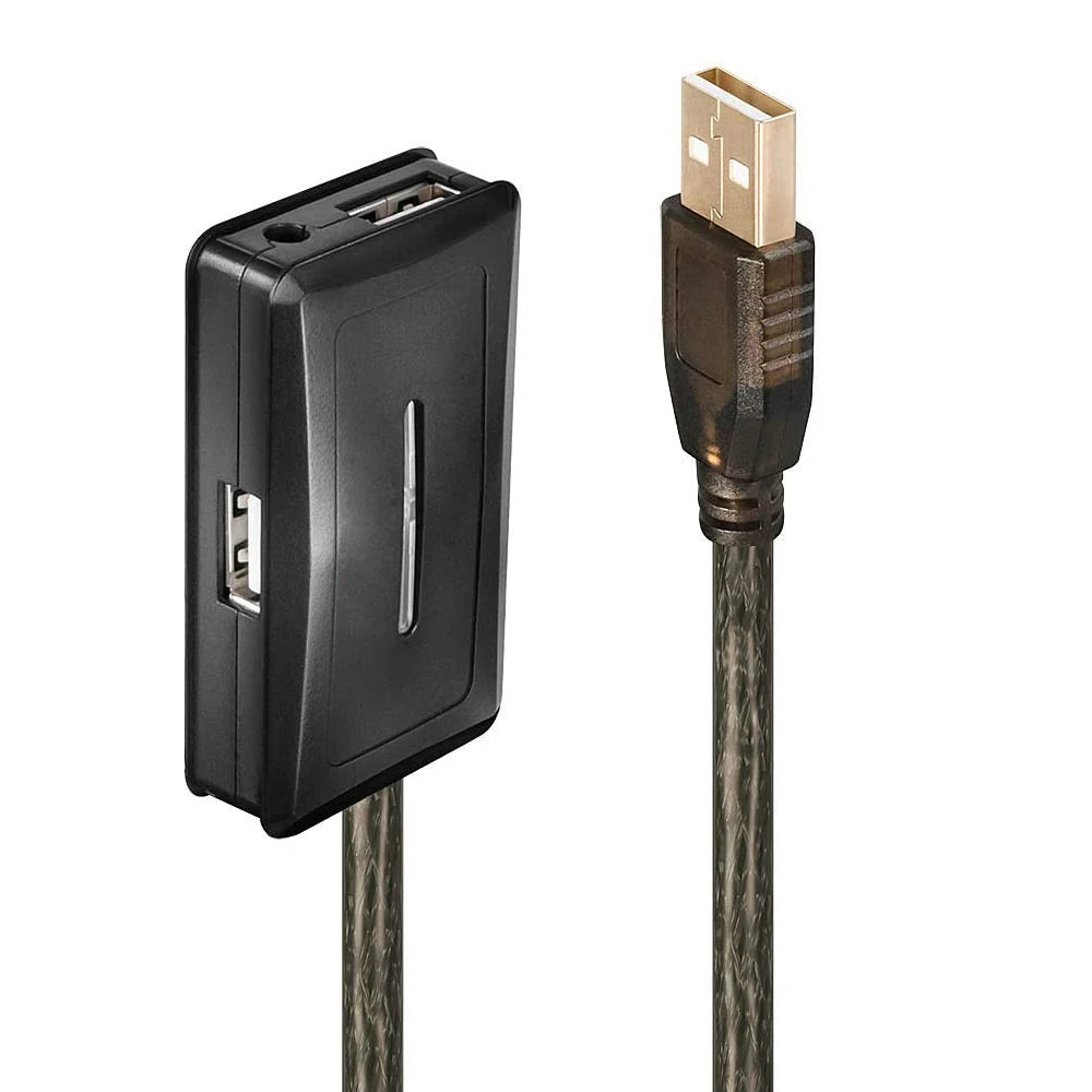 

Активный Удлинительный кабель USB 2,0, 10 м, 4 порта, с портом питания и ферритовыми сердечниками для компьютера, ПК, ноутбука, USB