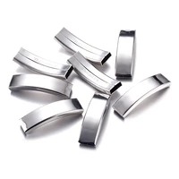stainless steel bend geometric rectangle tube charms for necklaces bracelet jewelry making wholesale 20pcs