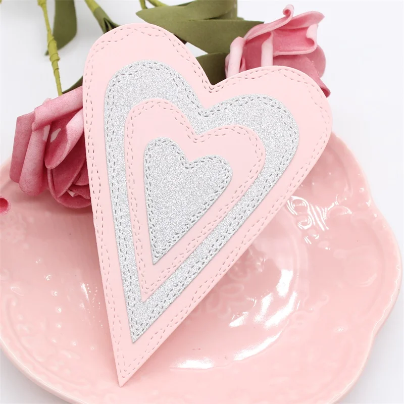 Wonky строчки Prim Hearts Металлические трафареты для сделай сам Скрапбукинг/фотоальбом