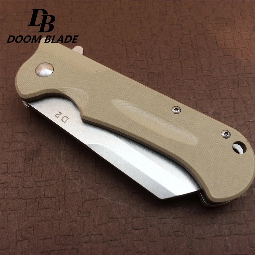 G10 Ручка для выживания на открытом воздухе утилита D2 лезвие шарикоподшипник флип