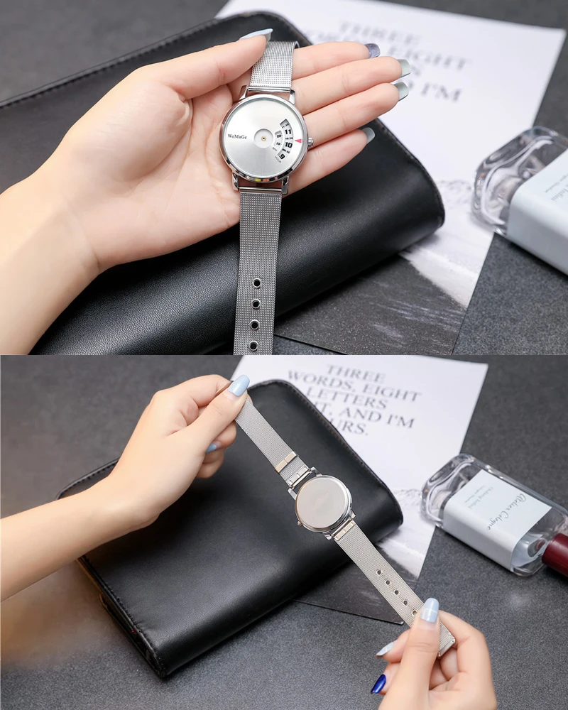 

Luxury Simple Men's Watch Stainless Steel Mesh Belt Clock for man Fashionable Black Male Female Dress Quartz Wristwatch SB08