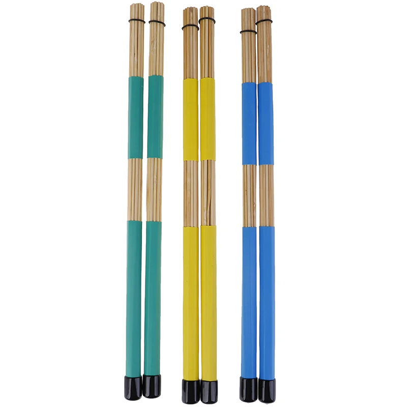 

1 Pair 19 Dowels Sturdy Professional Drop Shipping Drum Sticks Hot Rods Bamboo Rubber Handle Drum Stick