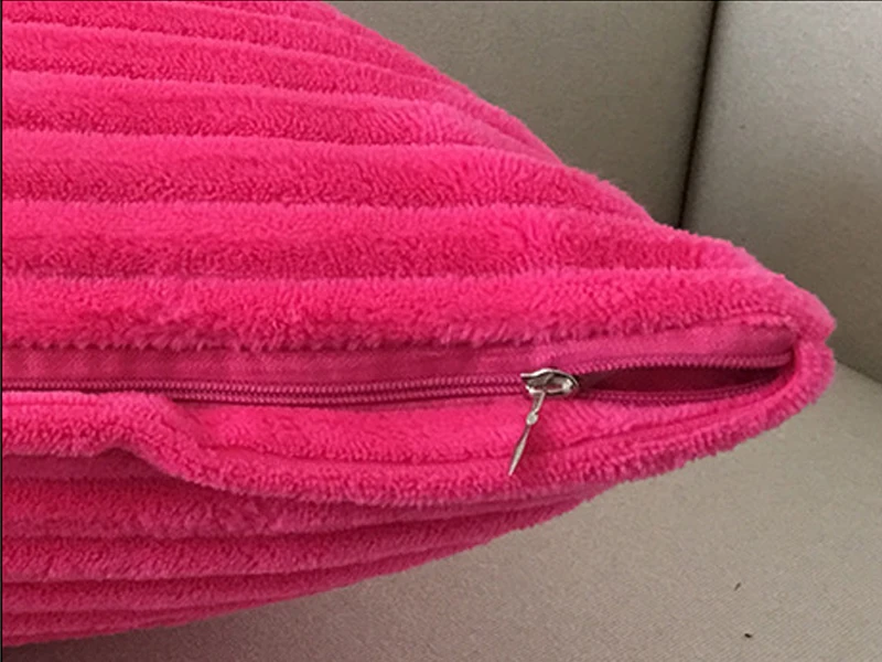 Супер-мягкие декоративные вельветовые наволочки в полоску из вельвета для