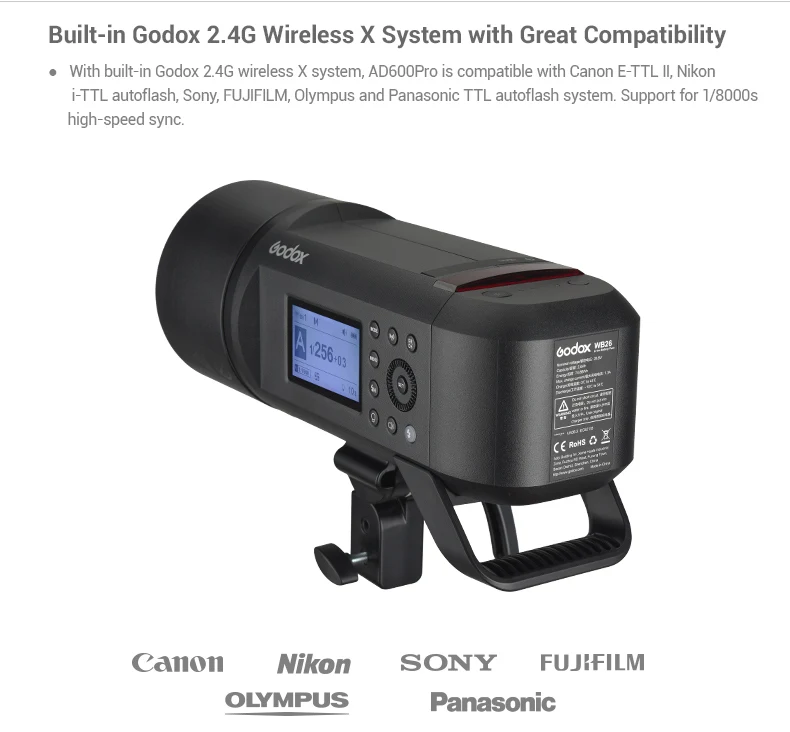 Купить Карманная вспышка Godox AD600Pro TTL светильник камеры Canon Nikon DSLR аксессуары для фотостудии Youtube PK Godox AD200pro