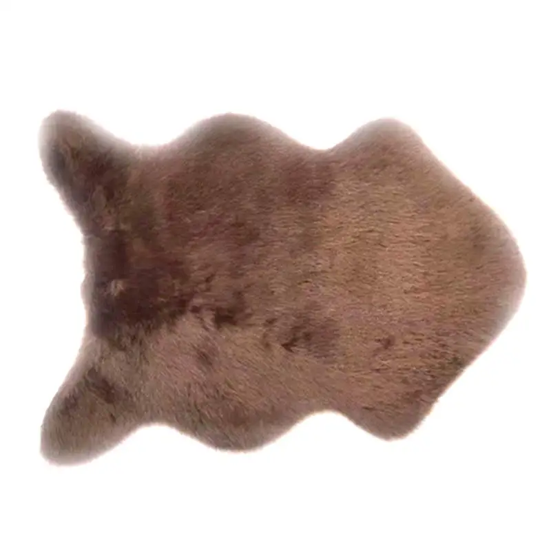 Ковер из искусственной шерсти и кожи коврик для пола натуральный однотонный цвет