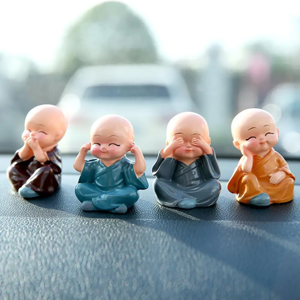 4 шт./компл. милая фигурка маленькой куклы-монах украшение интерьера для дома