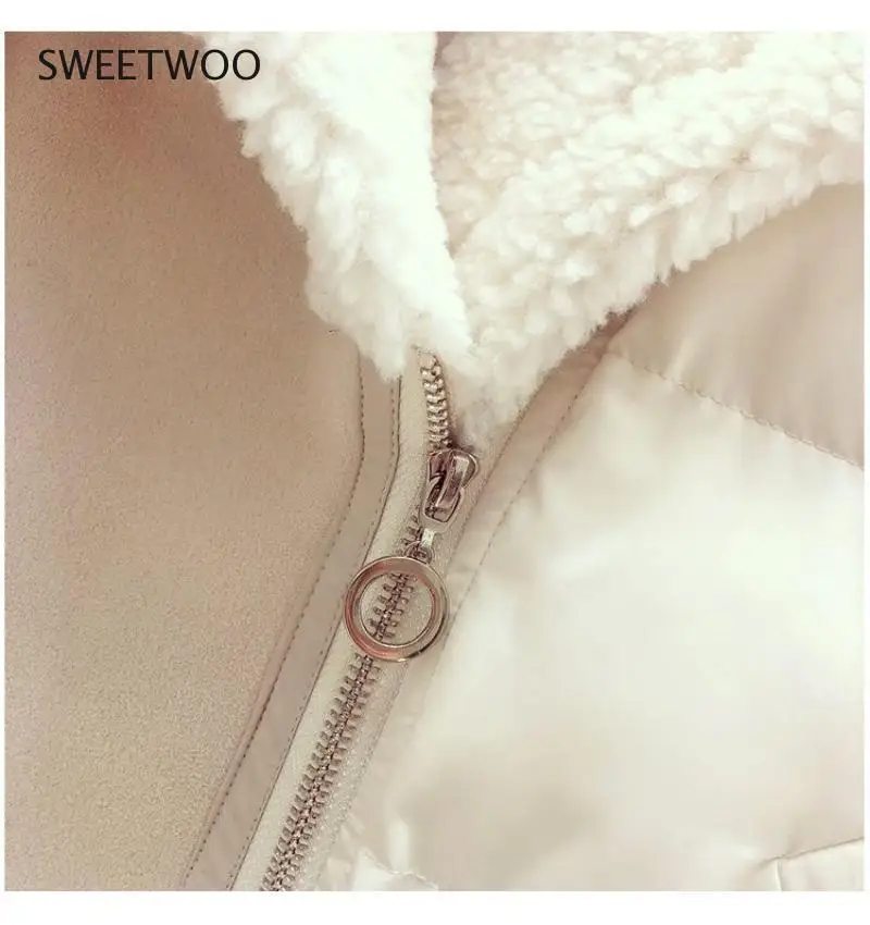 

Women Cotton Patchwork Lambswool Black Apricot Notch Collar Sleeveless Vest Jacket Loose Zipper Pocket