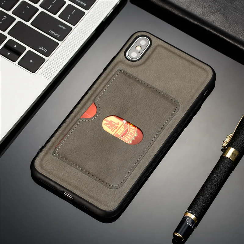 Ретро PU кожаный чехол для iPhone 7 6 6S 8 Plus чехол iPhone X XS Max XR Чехол Съемный 2 в 1 визитница для телефона - Цвет: 02