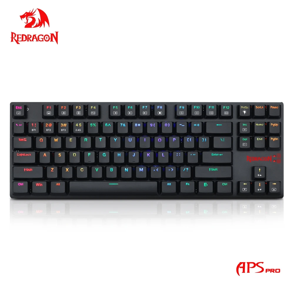 Redragon Aps por K607P KBS RGB Surpport Bluetooth 5 0 Беспроводная USB 2 4G двойной режим Механическая