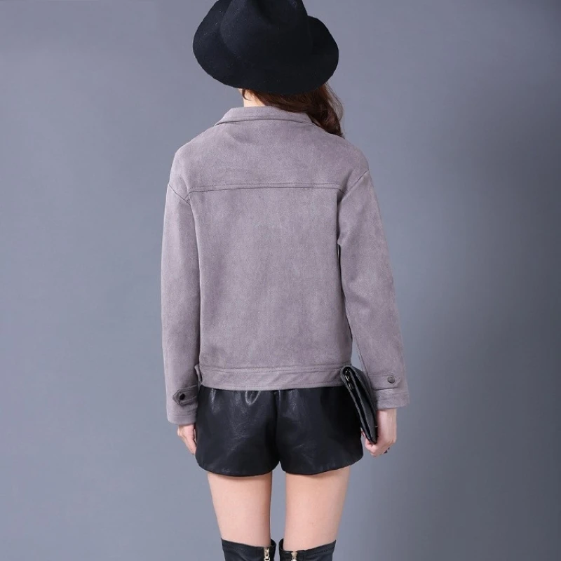 Весна-Осень 2020 новое замшевое пальто для женщин плюс размер бренд отложной