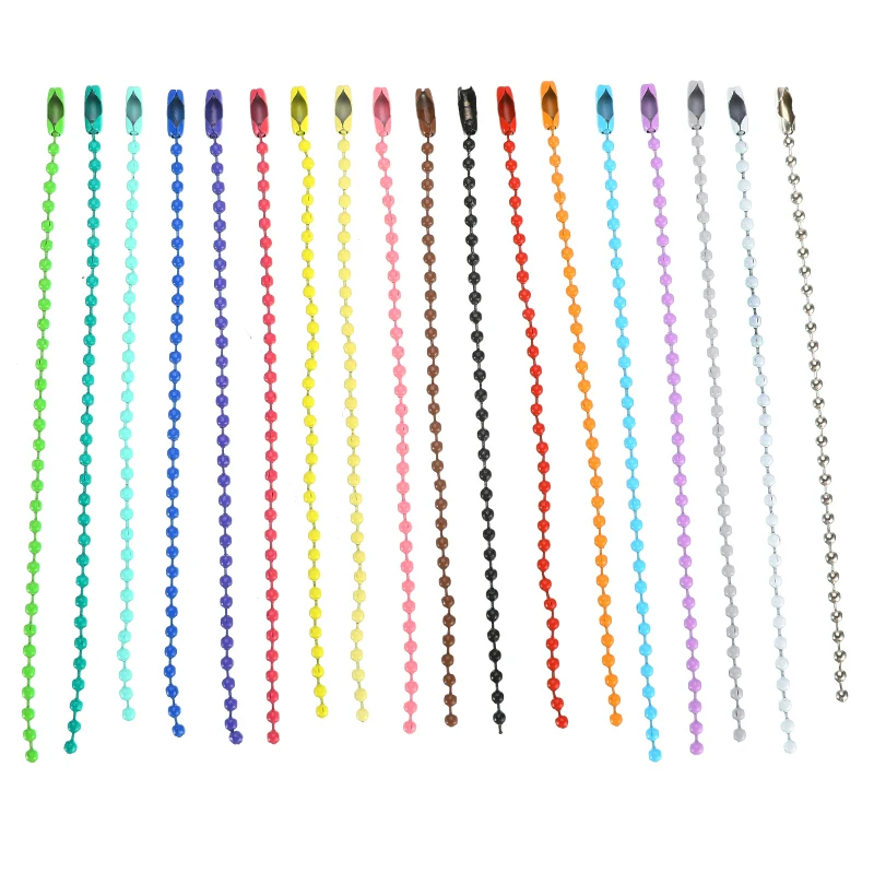 50pcs/set 2.4mm Multicorful Beads Chains Keyring Key Chain Dolls Label Hand Tag Connector Links DIY Jewelry Making | Украшения и