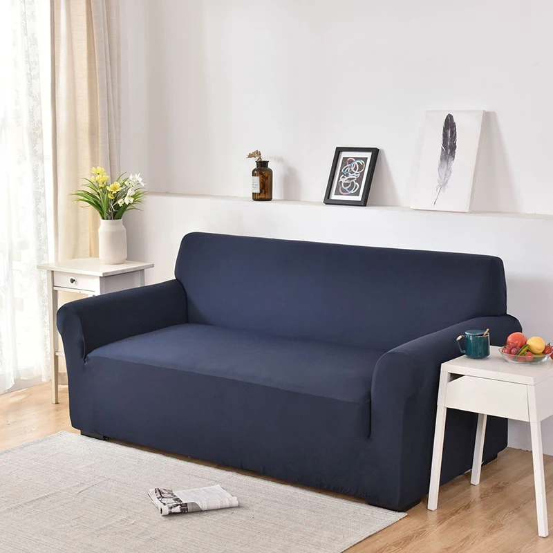 L-стиль секционный угловой диван-диван Одноцветный эластичный чехол для дивана