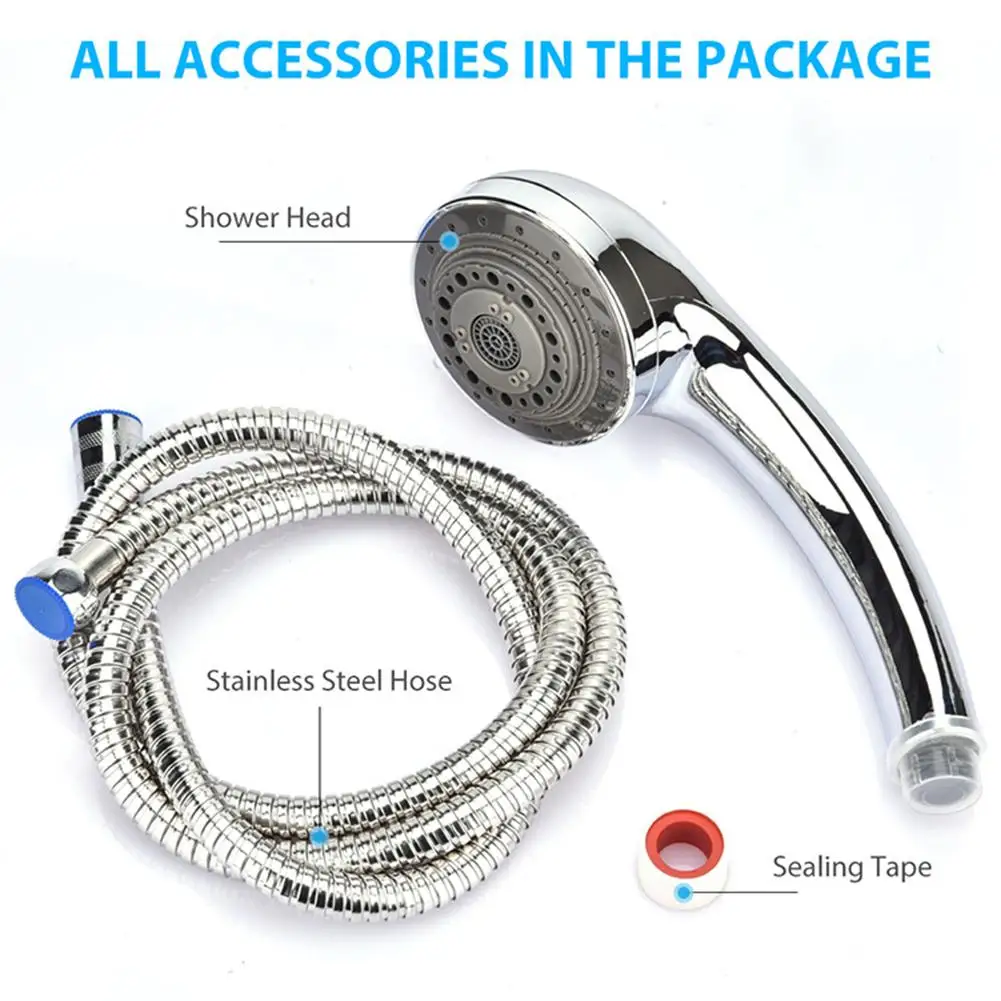 

NEW Shower Bath Head Adjustable 7 Spray Modes High Pressure Stream Handheld Circle Shower Head Water Saving Filter Spray Nozzle