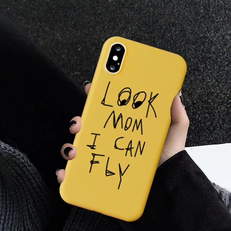 Чехол для телефона GYKZ Funny Letter Astroworld iphone 7 11 Pro XS MAX XR X 6s 8 Plus Look Mom I Can Fly Candy Color мягкий