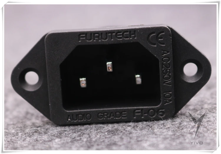 XSSH 4 шт. FI-06 Hi-end DIY HIFI красный Чистый медный покрытие родий США штекер впуск iec розетка питания AC 250 В 10A