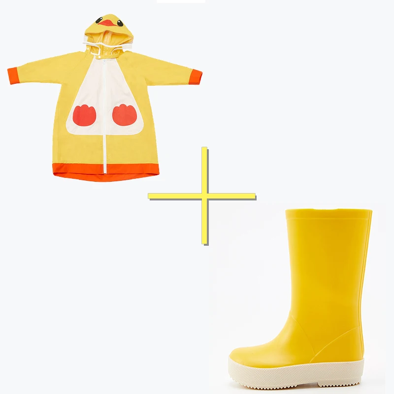 Yellow boots coat DRIPDROP Детские сапоги | Резиновые сапоги для девочек | Резиновые сапоги для мальчиков ботинки для мальчиков | Осенние сапоги | Детский дождевик | Детский плащ | Пончо для девочки | Плащ для мальчика - Цвет: Yellow boots coat