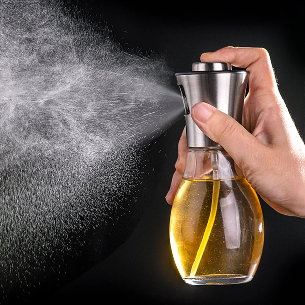 

Glass Olive Oil Sprayer Kitchen Tools Stainless Steel Vinegar Oil Spray Empty Bottle Dispenser Cooking Salad BBQ Oil Pump Spray