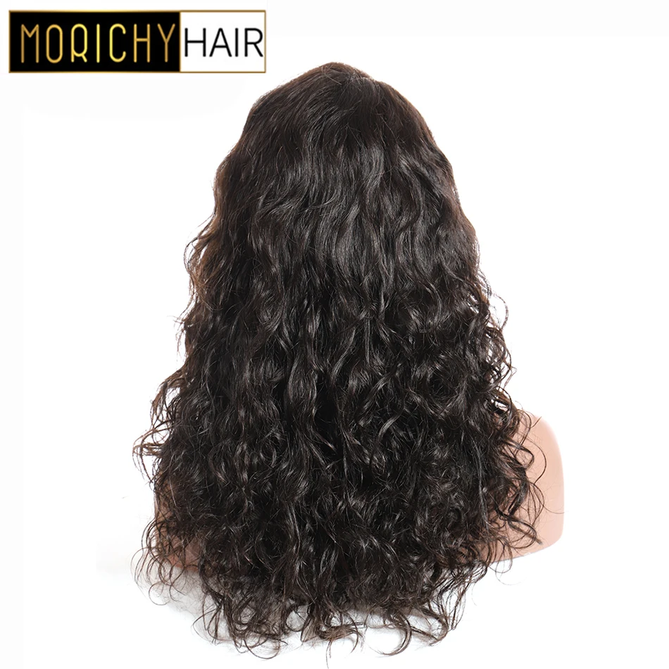 Morichy Lace Front Wig Curly Human Hair Wig with Side Lace Part Non-Remy Brazilian Wigs with Lace Parting Natural Color