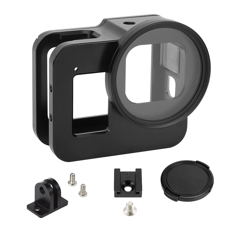 Для GOPRO HERO 8 черная рама из алюминиевого сплава клетка для собак с 52mmUV фильтром |