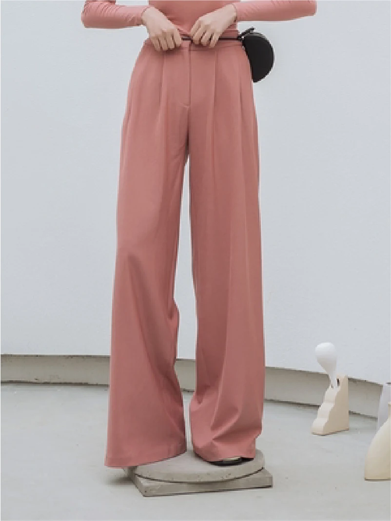 Ourhour pantalones de mujer wide leg pant high waist pants ancho de la pierna pantalones baggy summer suit pants women