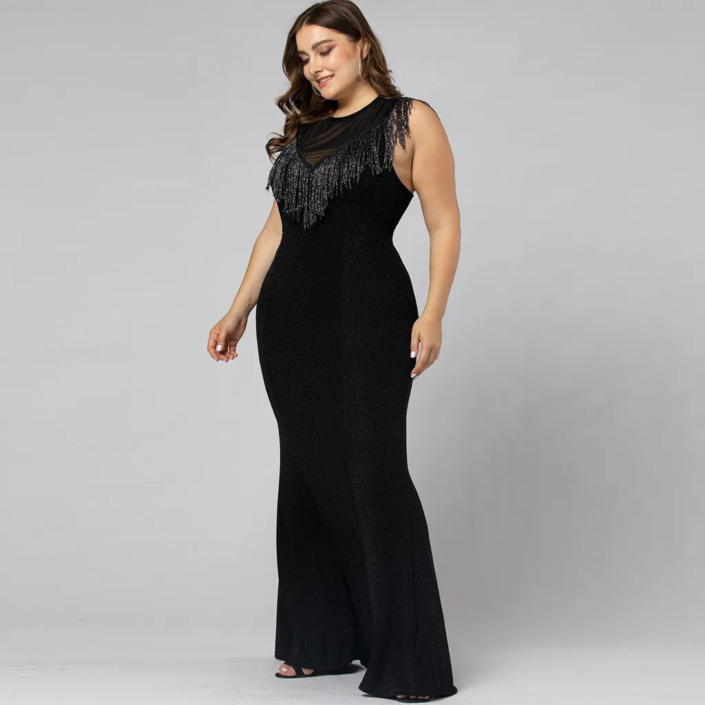 Женское вечернее длинное платье без рукавов большие размеры вечерние платья с