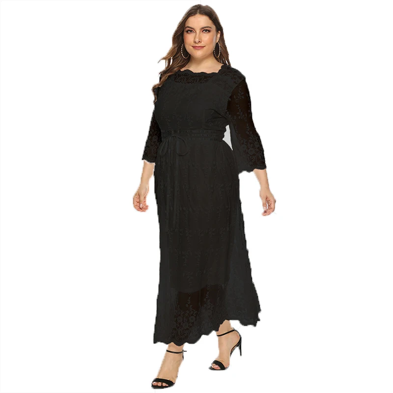 Однотонное белое кружевное платье размера плюс сексуальное богемное пляжное