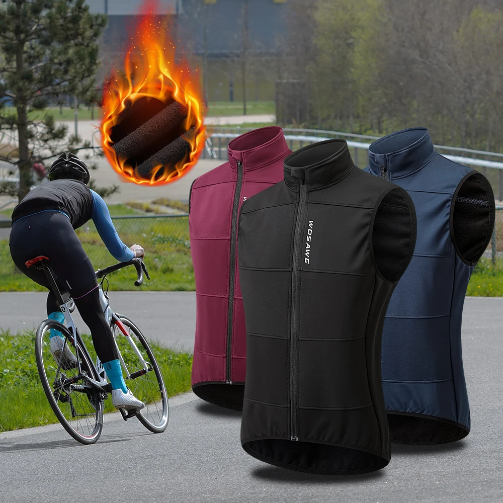 

WOSAWE Men's Windproof Cycling Vest Winter Thermal Coat Sleevless Bicycle Reflective Jacket Men Women Running Cycling Wind Gilet