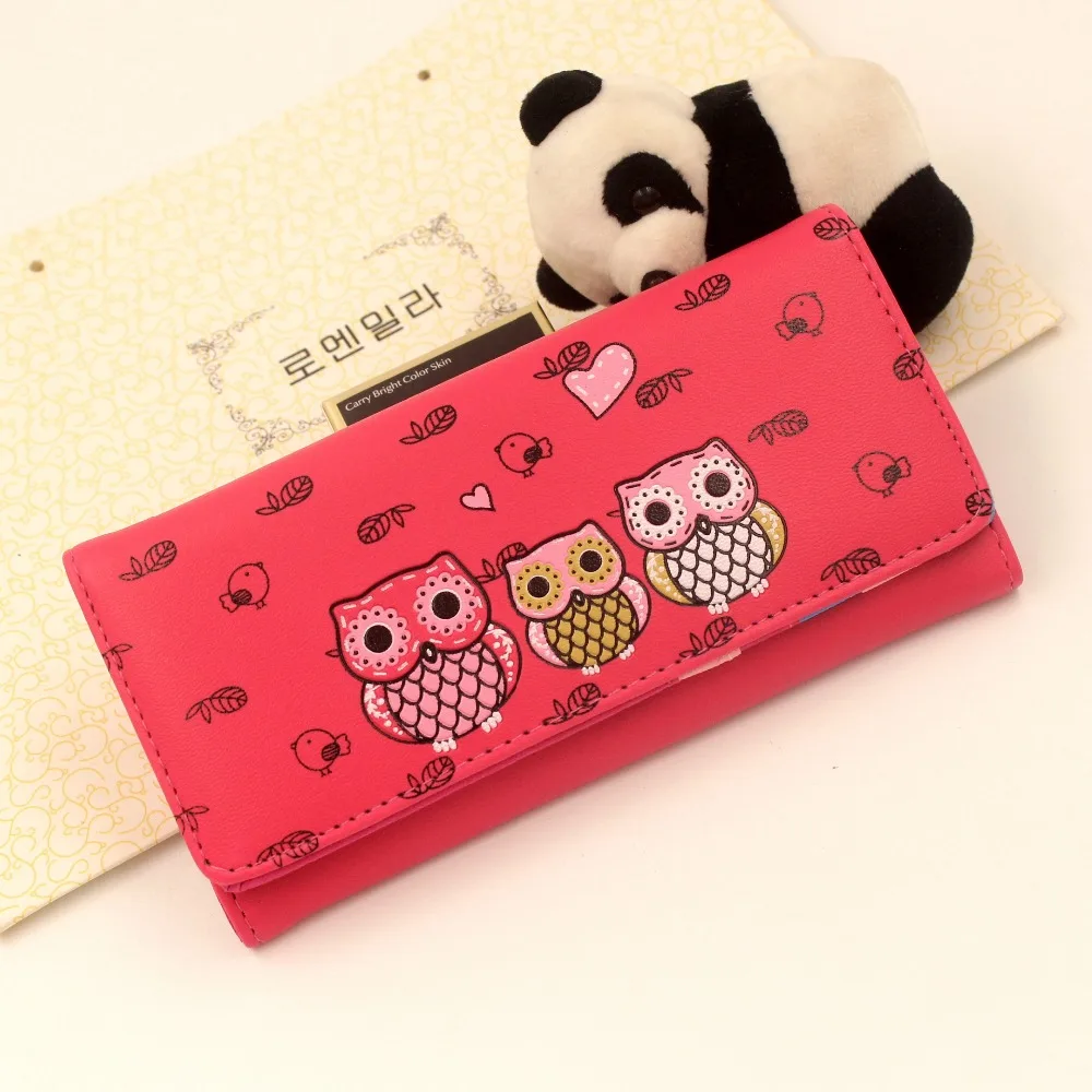 Женский кошелек из искусственной кожи с рисунком на застежке 20 # | Багаж и сумки