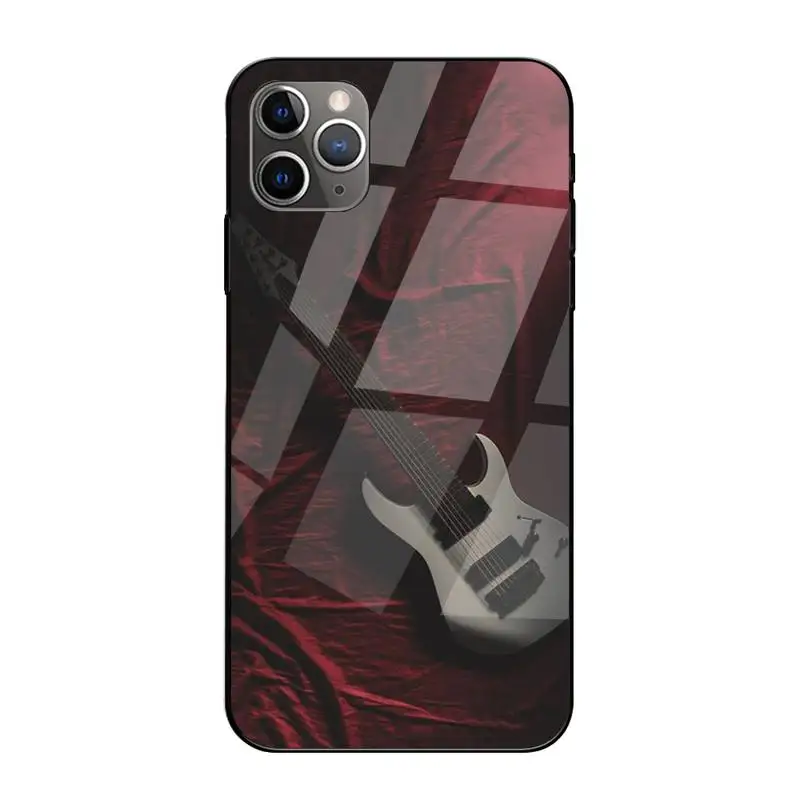 

LJHYDFCNB Love Gibson Guitar Music Phone Case Tempered Glass For Iphone 6 6s 7 8 Plus XR X XS 11 12 Pro Max