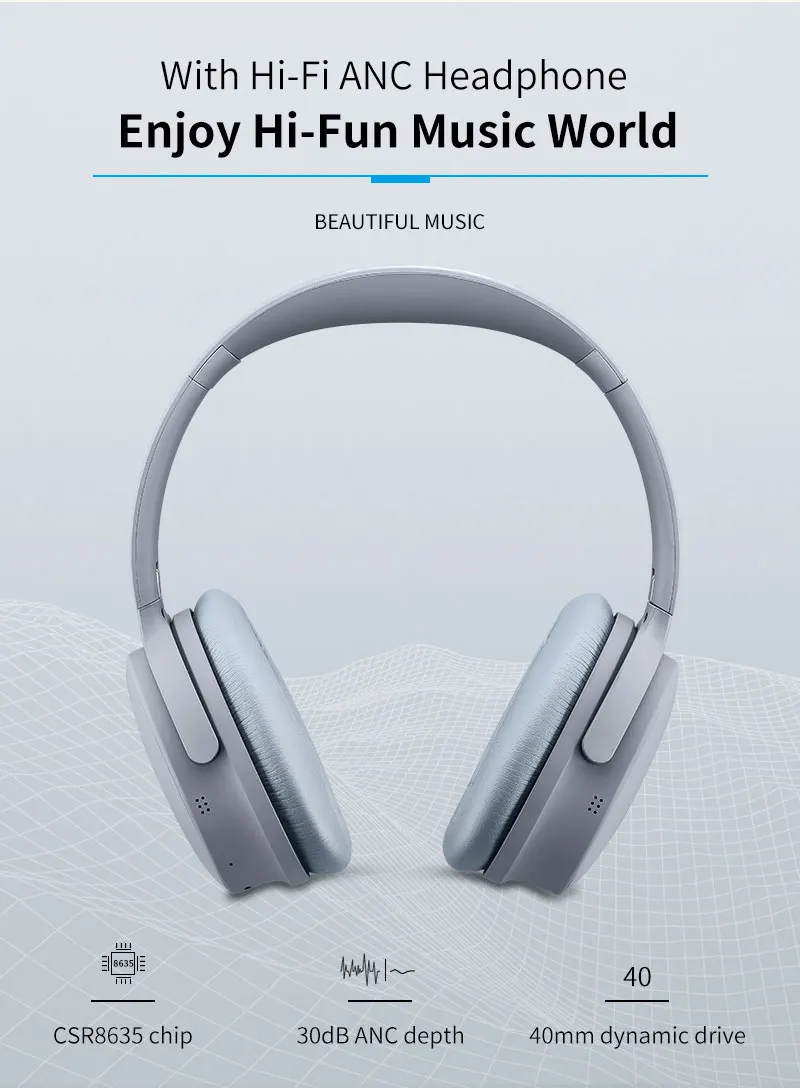Активные наушники с шумоподавлением, беспроводные наушники с Bluetooth, чехол, гарнитура с микрофоном для сотовых телефонов