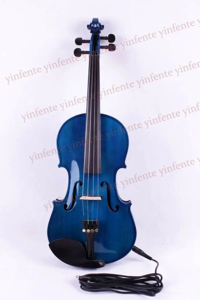 New 4/4 Violin electric Acoustic Fiddle Solid maple Spruce Blue Case Bow | Спорт и развлечения