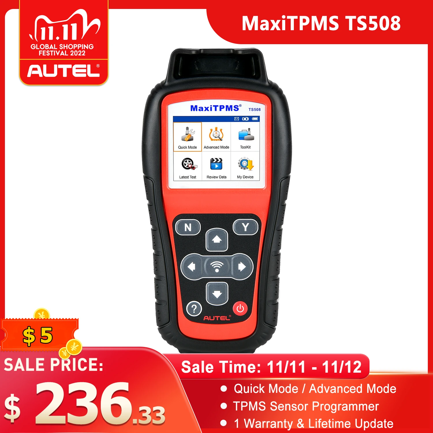 

Система контроля давления в шинах Autel MaxiTPMS TS508 TPMS