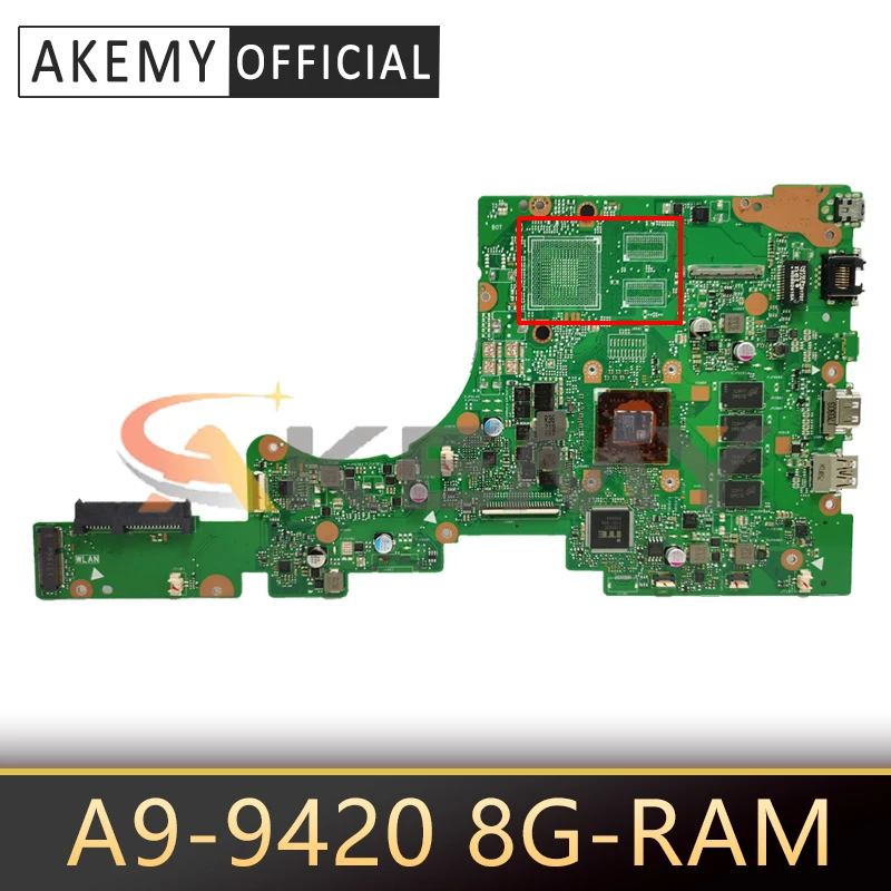 Материнская плата для ноутбука 60NB0E40-MB1600 ASUS E402 E402B E402BP E402BA с процессором A9-9420 8G-RAM 100%