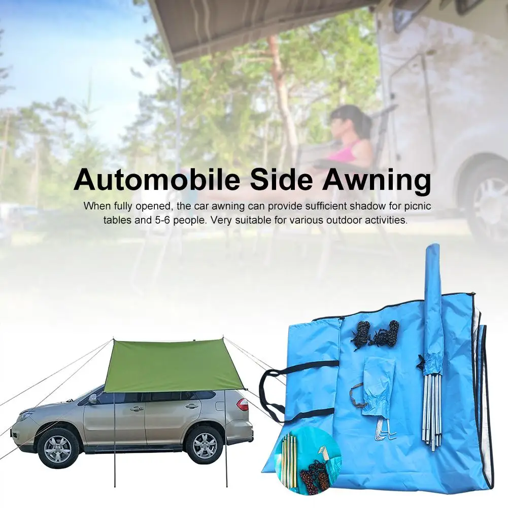

Car Awning Waterproof Car Shade Sunshade Garden Beach Umbrella Travel Camping Tent Tarp Automobile Side Rooftop Rain Canopy