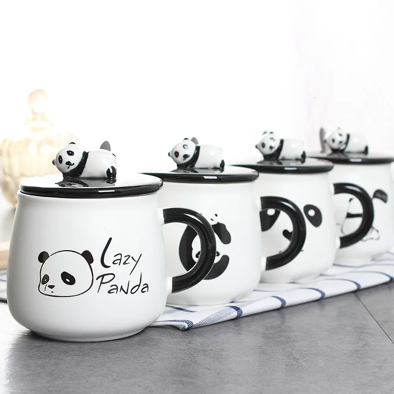 Оригинальная керамическая кофейная чашка милый мультяшный рисунок панды