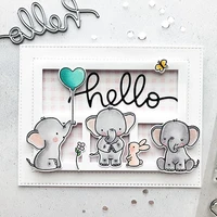 creative elephant friends stamp and metal cutting dies diy scrapbooking for photo album decorative silicone clear stamps