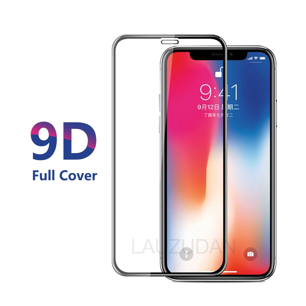 Твердое защитное стекло 9D для экрана iPhone 7 8 6 6S Plus закаленное переднее XS Max X XR 11 12 Pro