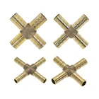 Латунный фитинг для труб с зазубринами, 4-ходовой соединитель для шланга 6 мм, 8 мм, 10 мм, 12 мм, медная пагода с зазубринами, фитинги для труб с водой, 1 шт.