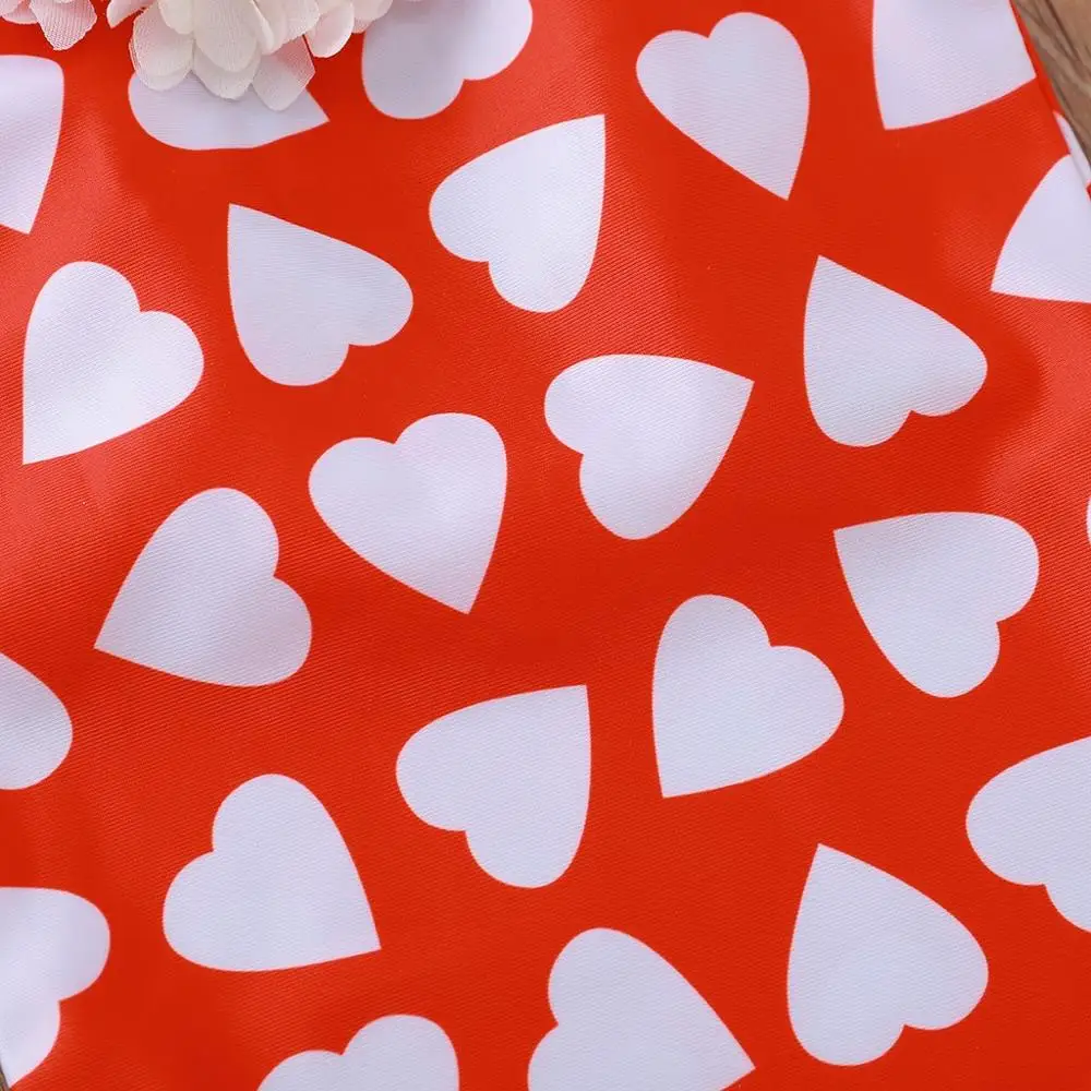 Цельный пляжный купальник с принтом в форме сердца для девочек летняя купальная