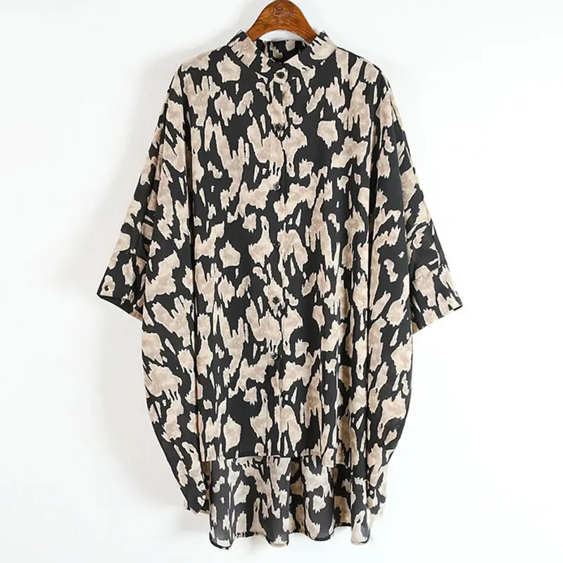 Женская блузка с винтажным принтом XITAO летняя Свободная полурукавами и