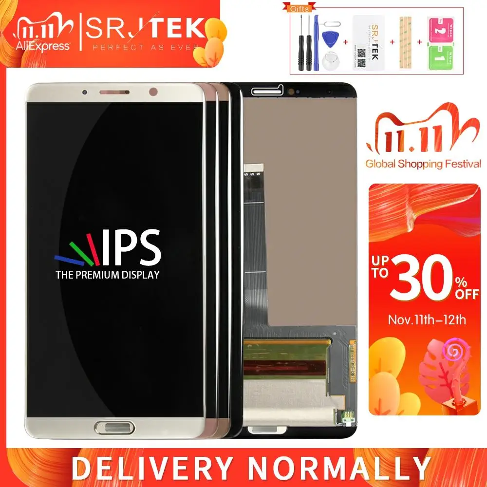 Сенсорный ЖК экран для Huawei Mate 10 сенсорная панель без отпечатков пальцев со