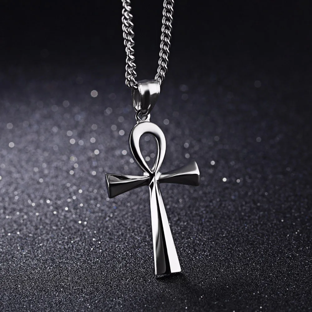 

Religion Egyptian Ankh Crucifix Necklaces Pendants Stainless Steel Symbol of Life Cross Necklaces Jewelry Gifts